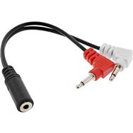 Câble adaptateur pour casque InLine Audio Plane - 2x 3,5 mm M vers 3,5 mm F 3 broches - 0,15 m