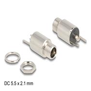 Connecteur d'alimentation Delock - prise jack CC 5,5 mm x 12 mm (ID : 2,1 mm) (F) cloison