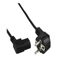 Câble d'alimentation InLine - CEE 7/7 coudé / IEC C13 3 broches coudé à gauche - noir - 0,3 m