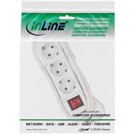 Bloc multiprises InLine - 3 prises avec contact de terre CEE 7/3 - avec interrupteur - blanc - 5 m