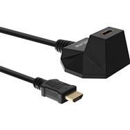 Station HDMI InLine - Câble HDMI HS avec Ethernet - M/F - noir - contacts dorés - 3 m