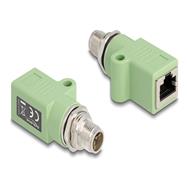 Adaptateur réseau Delock - 8 broches M12-X (M) droit vers RJ-45 (F) droit