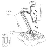 Support de tablette InLine pour montage mural ou de table - universel pour 4,7"-12,9"