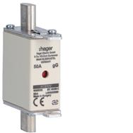 Hager NH-Sicherungseinsatz: NH000 gG 690V (Volts) 50A (Amperes) (Kombi-Melder with Metal Grip Tab).