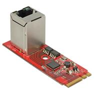 Convertisseur Delock M.2 Key A+E mâle > 1 x Gigabit LAN vertical