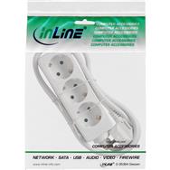 Bloc multiprises InLine - 3 prises avec contact de terre CEE 7/3 - blanc - 1,5 m