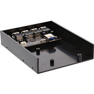 Hub USB 3.0 4 ports InLine pour lecteur de disquette 3,5" - noir