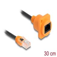 Câble RJ45 Delock type D mâle vers femelle Cat.5e UTP orange noir - Câble - Réseau