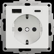 Prise USB Schneider Electric ELG365354 type AC blanche