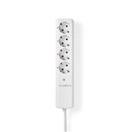 Nedis RFP410FWT - 4 AC outlet(s) - Type F (CEE 7/4) - 1.5 m - Wireless - White - White