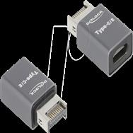 Adaptateur Delock USB 10 Gbit/s Type-E Key A mâle vers Type-C femelle en métal - Adaptateur