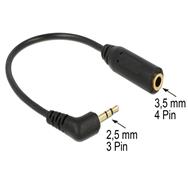 Adaptateur pour casque Delock - mini-jack femelle 4 pôles vers micro-jack mâle stéréo coudé