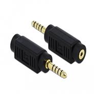 Coupleur audio Delock - jack stéréo symétrique mâle 4,4 mm vers jack micro femelle 4 pôles