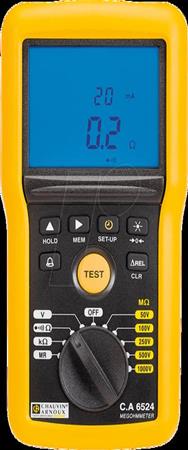 Chauvin Arnoux C.A 6524 Misuratore di isolamento 50 V, 100 V, 250 V, 500 V, 1000 V