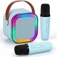 Mini enceinte LED karaoké pour enfants Extralink avec 2 micros bleus