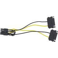 Câble adaptateur secteur InLine - 2x SATA mâle / PCI-Express 8 broches mâle - 0,15 m
