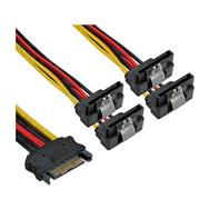 Câble d'alimentation SATA 1 vers 4 femelle / 4x SATA mâle coudé avec loquets 0,30 m