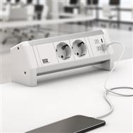 Bachmann 902.0290 Multiprise CEE 7/3 USB Blanc 22 W