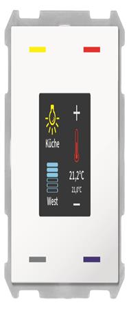 MDT BE-TAS63T4.01 bouton Smart 63 4 voies avec écran couleur et capteur de température