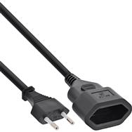 Rallonge d'alimentation InLine Euro Type C mâle/femelle - noir - 2 m