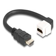 Câble HDMI Delock - HDMI mâle vers HDMI femelle coudé, Keystone