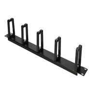 Organiseur de câbles noir Extralink 1U 19" avec anneaux en plastique