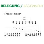 Répartiteur RNIS en ligne 1 -> 2 - 0,15 m - avec résistances