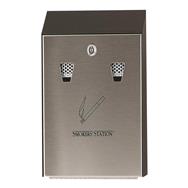 Dymo Rubbermaid SMOKERSÃ¢â‚¬â„¢ STATION WALL MOUNT URN WITH KEYED CAM LOCK BLACK - Grey - Metal - 254 mm - 31.8 mm - 317.5 mm - 3.18 kg
