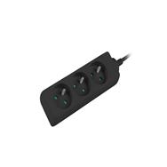 Lanberg PS0-03E-0300-BK - 3 m - 3 AC outlet(s) - Indoor - Type E - Black - 10 A