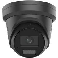 Caméra hybride intelligente Hikvision 4 MP avec ColorVu : caméra à tourelle fixe (noire)
