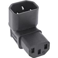Adaptateur secteur IEC C14/C13 en ligne coudé vers le haut/bas