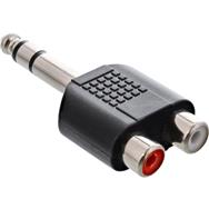 Adaptateur audio en ligne 6,3 mm stéréo mâle / 2x RCA femelle
