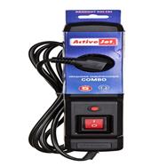 Activejet COMBO 3GN 3M black power strip with cord - 3 m - 3 AC outlet(s) - Indoor - Type E - Type E - Plastic