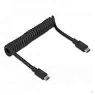 Câble spiralé USB 3.1 Gen 2 Delock Type-C mâle vers Type-C mâle PD 3 A E-Marker