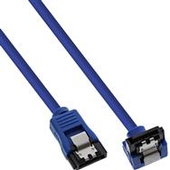 Câble rond InLine SATA 6 Gb/s bleu coudé à 90° avec loquets 0,5 m