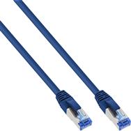 Câble patch en ligne S/FTP PiMF Cat.6A sans halogène 500 MHz bleu 0,25 m