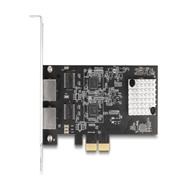 Carte PCI Express x2 Delock vers 2 x RJ45 5 Gigabit LAN RTL8126