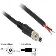Câble d'alimentation Delock - prise CC 5,5 mm x 9,5 mm (ID : 2,5 mm) (M) vers fil nu
