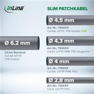 Câble patch InLine fin - U/FTP - Cat.8.1 - TPE sans halogène - gris 5 m