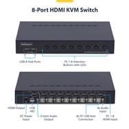 StarTech.com Commutateur KVM HDMI 8 ports avec kit de montage en rack 1U, 4K 60 Hz