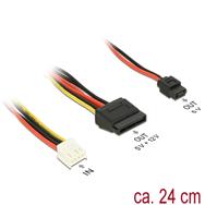 Adaptateur secteur Delock - Alimentation interne 4 broches (R) vers alimentation SATA, alimentation SATA Slimline (R)