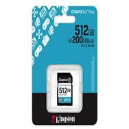 Kingston 512GB SDXC Canvas Go Plus Gen4 200MB/s C10 UHS-I U3 V30, 512 GB, SDXC,... - KINGSTON 512GB - SDXC