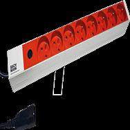 Bachmann 333.4101 - Basic - 1U - Grey - Red - 8 AC outlet(s) - C14 coupler - 2 m