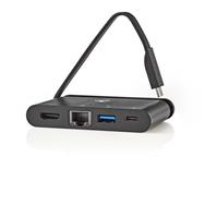 Nedis TCARF260BK - USB 3.2 Gen 1 (3.1 Gen 1) Type-C - Black - HDMI - RJ-45 - USB 3.2 Gen 1 (3.1 Gen 1) Type-A - USB 3.2 Gen 1 (3.1 Gen 1) Type-C - 1 pc(s)