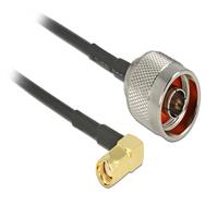 Câble d'antenne Delock - connecteur N (P) droit vers RP-SMA (P) coudé