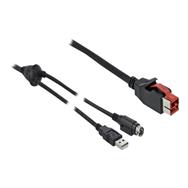 Câble Delock PoweredUSB - USB PlusPower (24 V) (M) vers USB, Power mini-DIN (M)