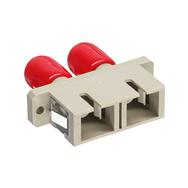 Adaptateur fibre optique InLine Duplex ST/SC mâle, manchon métallique gris avec bride