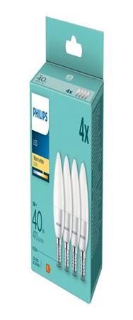 Signify Philips LED Classic 40W E14 Kerze 470lm Matt Pack de 4