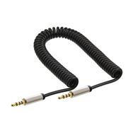 Câble audio spiralé fin InLine 3,5 mm mâle/mâle 4 broches stéréo 1 m