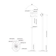 Multibrackets M Pro Series Single Pole Floorbase - 10 kg - 17.8 cm (7") - 76.2 cm (30") - 75 x 75 mm - 100 x 100 mm - -45 - 45Ã‚Â°